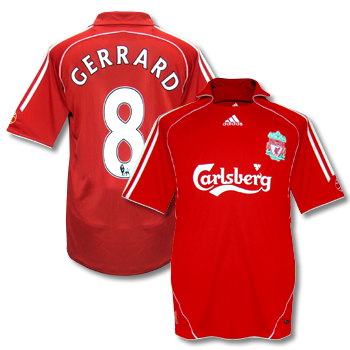 Liverpool Adidas 07-08 Liverpool home (Gerrard 8)