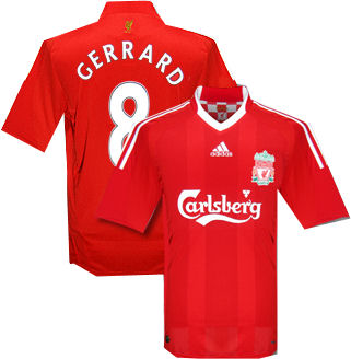 Liverpool Adidas 08-09 Liverpool home (Gerrard 8)