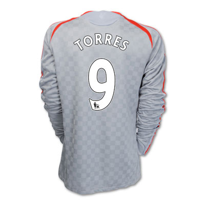 Liverpool Adidas 08-09 Liverpool L/S away (Torres 9)