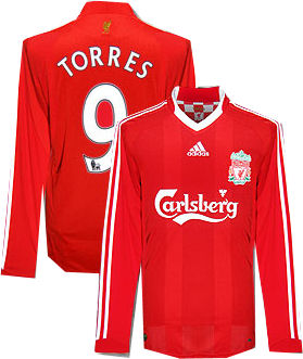 Liverpool Adidas 08-09 Liverpool L/S home (Torres 9)