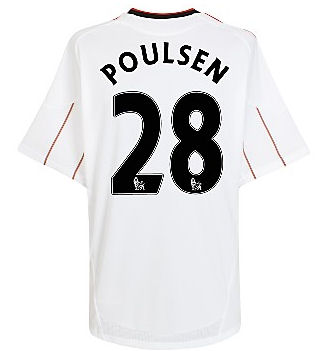 Liverpool Adidas 2010-11 Liverpool Away Shirt (Poulsen 28)