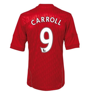 Liverpool Adidas 2010-11 Liverpool Home Shirt (Carroll 9)