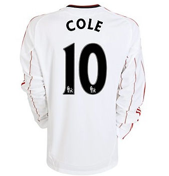 Adidas 2010-11 Liverpool Long Sleeve Away Shirt (Cole 10)