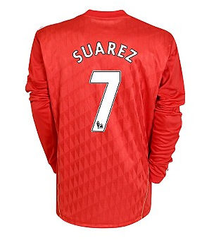 Adidas 2010-11 Liverpool Long Sleeve Home Shirt (Suarez