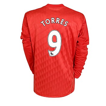 Adidas 2010-11 Liverpool Long Sleeve Home Shirt (Torres