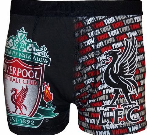 Liverpool F.C. Liverpool FC Mens Crest Boxer Shorts YNWA Black 
