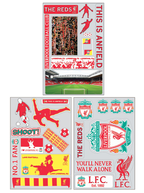 Liverpool FC Football Stikarounds Wall Stickers 64 pieces