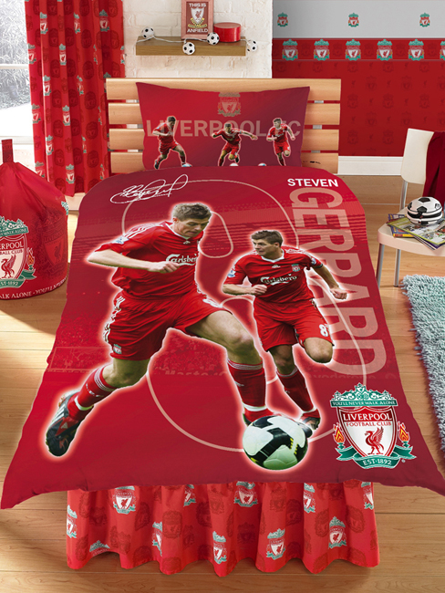 Liverpool Single Duvet Cover Set Reversible Red Football Club Bedding with Pillowcase