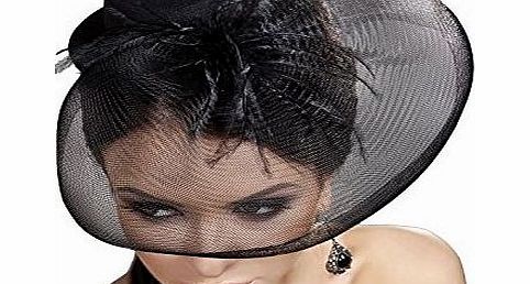 Livia Corsetti Fashion LivCo Corsetti Luxury Top Hat / Fascinator (One Size, Black)