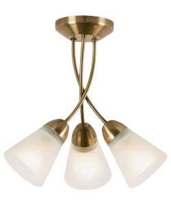 Living Ailisi 3 Light Antique Brass Ceiling