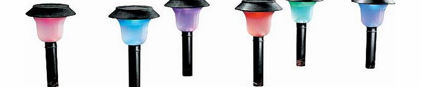Living Black Solar Colour Change Lights - Set of 6