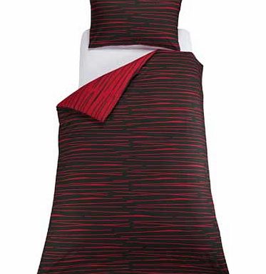 Living Dashes Black and Red Bedding Set - Single