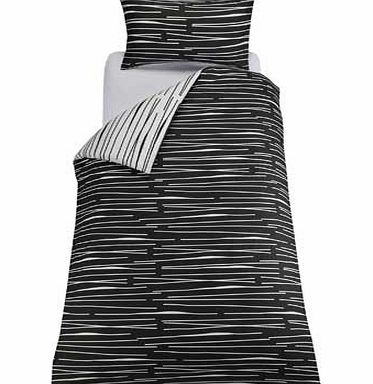 Living Dashes Black and White Bedding Set - Single