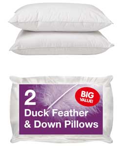 Duck Feather and Down Pair of Pillows