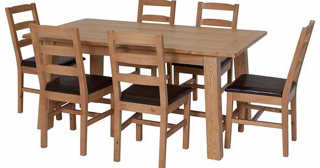 Living Wiltshire Oak Dining Table and 6