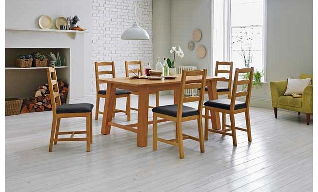 Living Wiltshire Oak Veneer Dining Table and 6