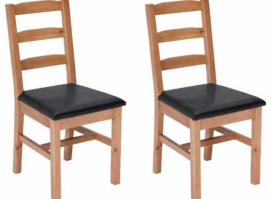 Living Wiltshire Pair Of Oak Black Dining Chairs