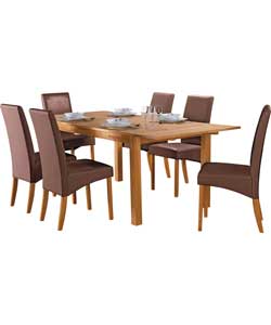 Livingstone Oxford Extendable Dining Table and 6 Skirted