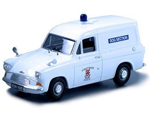 Lledo Diecast Model Ford Anglia Van (Dunbartonshire Police Dog Section) in White (1:43 scale)