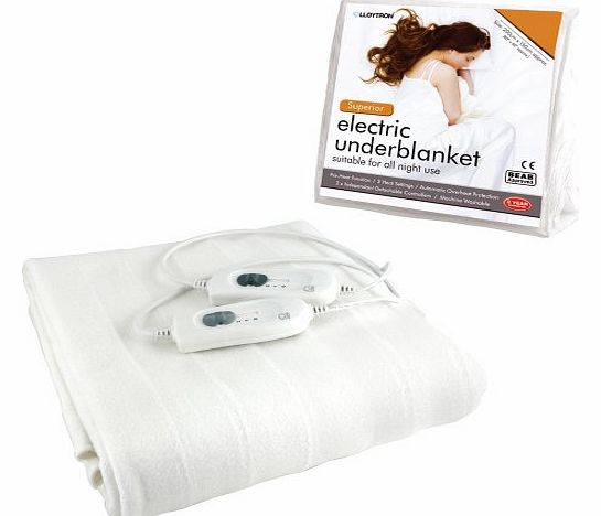 LLOYTRON  Superior Washable Triple Heat Control Electric Underblanket, King