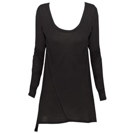 Lnafashion LNA Black Long Sleeve Zipper Black Tee