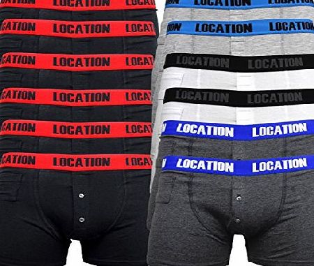 Location 12 Pack Mens Location Boxer Shorts Trunks Novelty Gift Underwear Cotton Boxers M