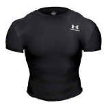 Lock Laces UNDER ARMOUR Heat Gear Full Tee , XXL, RED