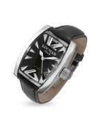 Locman Panorama - Men` Black Ostrich Band Automatic Date Watch