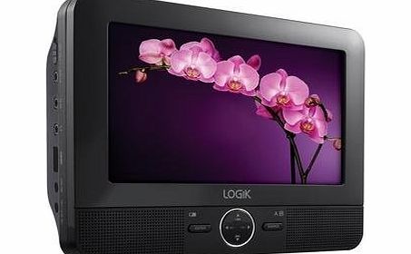 LOGIK 7`` Tablet In Car Portable DVD Player   Built In Battery amp; Car Mount Strap