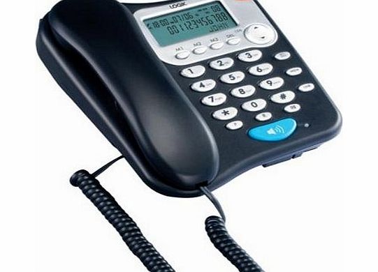 LOGIK corded desk telephone phone with speakerphone and answerphone logik black