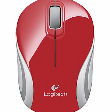 Logitech M187 Mini Wireless Mouse, Red