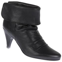Female Jip Leather Upper Leather/Textile Lining Fashion Ankle Boots in Black
