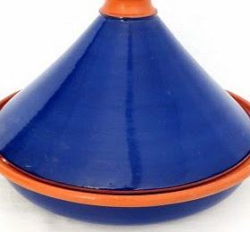 loliv genuine traditional large glazed clay cookable tagine blue cobalt made by le souk