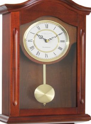 London Clock - Solid Wood Walnut Finish Traditional Pendulum Wall Clock