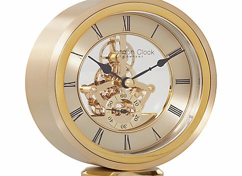 London Clock Round Carriage Clock, Gold