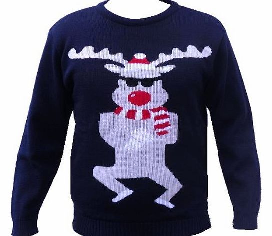 London Knitwear Gallery Christmasmas Dancing Reindeer Gangnam Style Novelty Jumper 3XL