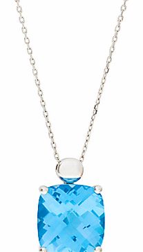 London Road 9ct White Gold Topaz Pendant Necklace