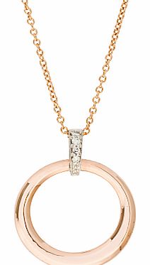 London Road Rose Gold Diamond Circular Pendant