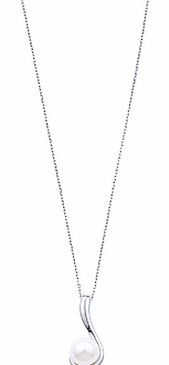 London Road White Gold Swirl with Pearl Pendant