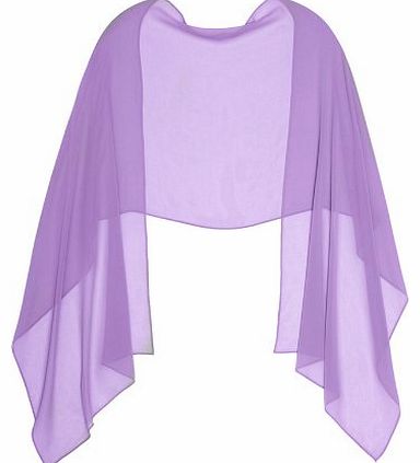 LILAC CHIFFON Stole Ideal for Evening Wear , Wedding , Parties , Bridesmaid , Bridal Wear or Bride or Prom proms (200cm *75cm, LILAC)