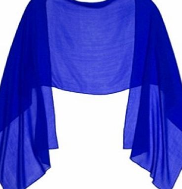 ROYAL BLUE CHIFFON Wrap Stole Ideal for Evening Wear , Wedding , Parties , Bridesmaid , Bridal Wear or Bride or Prom proms (200cm *75cm,)