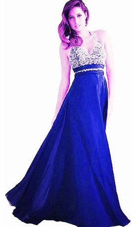 LondonProm TL8 Evening Dresses party full length prom gown ball dress robe (8, DARK BLUE)