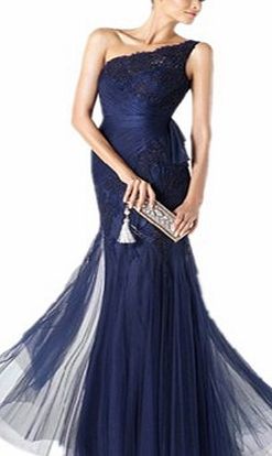 TT5 lace blue red one should Evening Dresses party full length prom gown ball dress robe (10, Bridered)