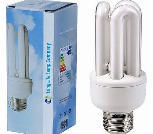 2 x Energy Saving 11W E27 ES CFL Light Bulbs, Edison Screw, 2700K Warm White U3