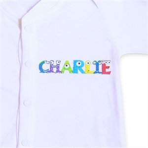 LONG Sleeve Monster Personalised Baby Grow