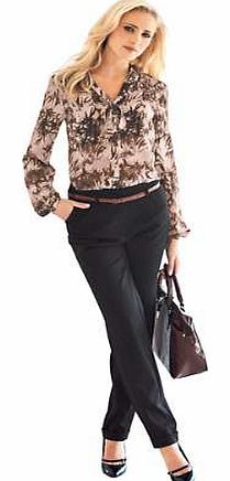 LONG Sleeve Print Silk Blouse
