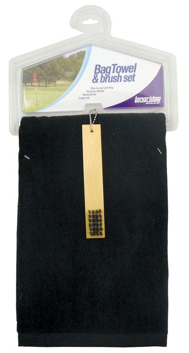 Longridge Golf Bag Towel and Brush Set