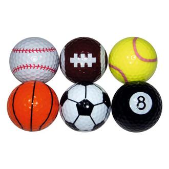 Longridge Novelty Sports Golf Balls (6 Balls)