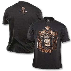 Longshanks Three Lions T-Shirt - Black/Bronze Logo