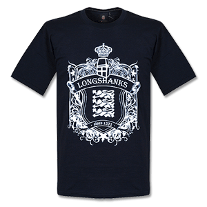 Longshanks Three Lions T-Shirt - Navy/White Logo